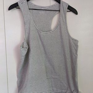 Primary Grown-ups lounge tank in gray stripe